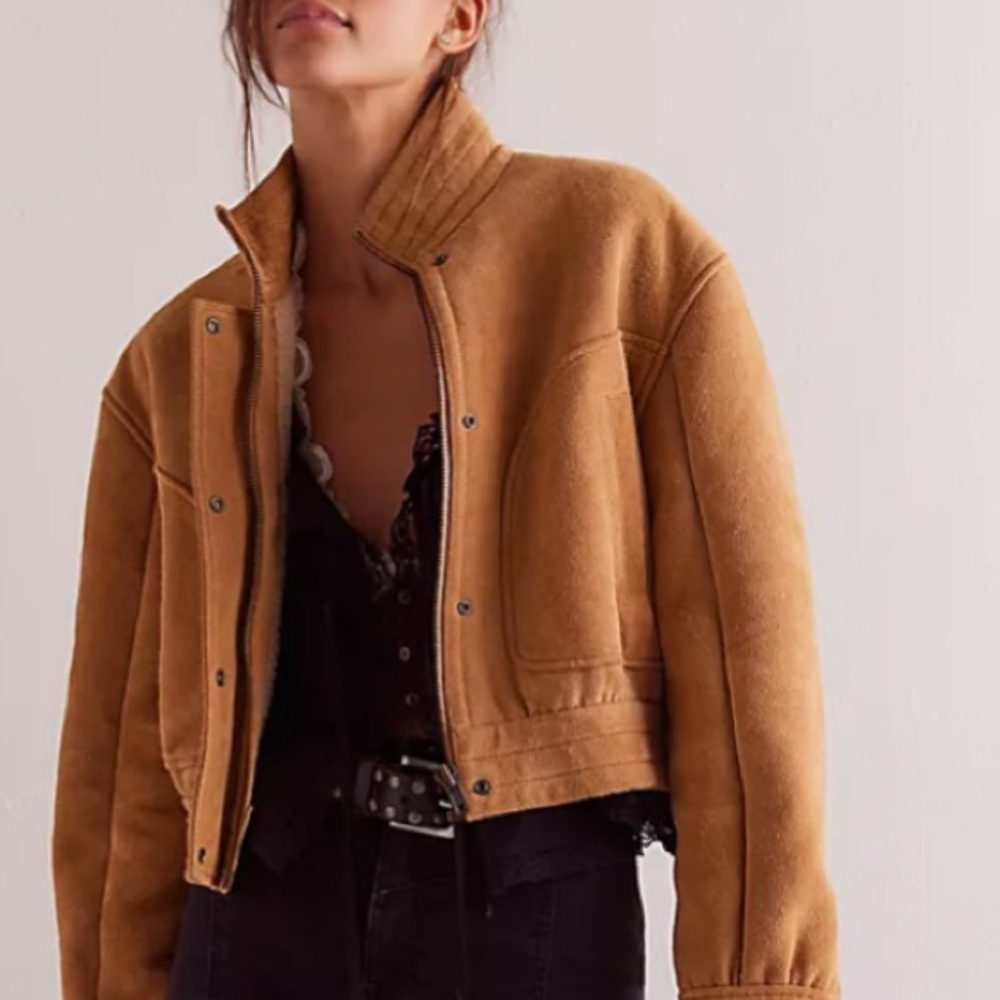We The Free Tan Bomber Jacket